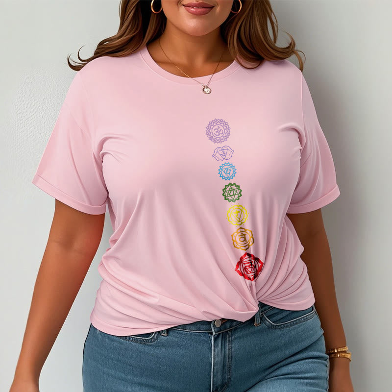 Buddha Stones Casual Colorful Circles Om Mani Padme Hum Pattern Tee T-Shirt - image 13