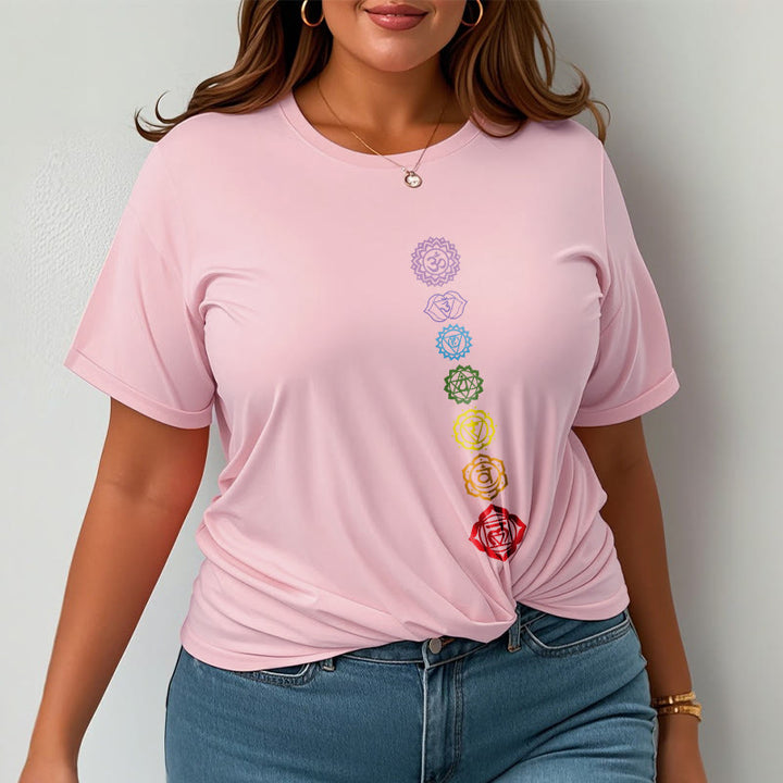 Buddha Stones Casual Colorful Circles Om Mani Padme Hum Pattern Tee T-Shirt - image 13