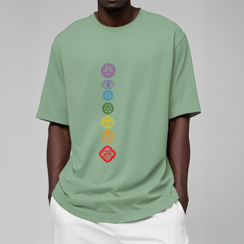 Buddha Stones Casual Colorful Circles Om Mani Padme Hum Pattern Tee T-Shirt - image 15