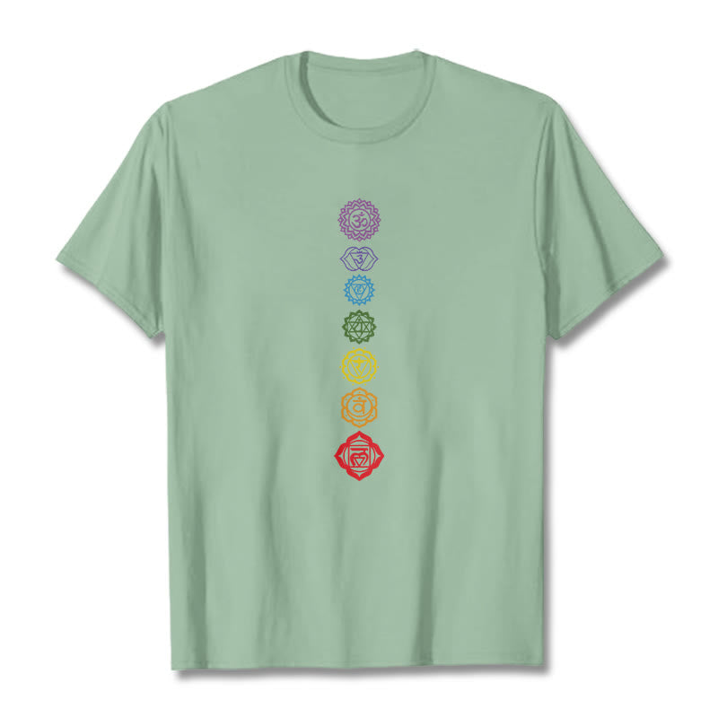 Buddha Stones Casual Colorful Circles Om Mani Padme Hum Pattern Tee T-Shirt - PaleGreen - 2XL - image 14