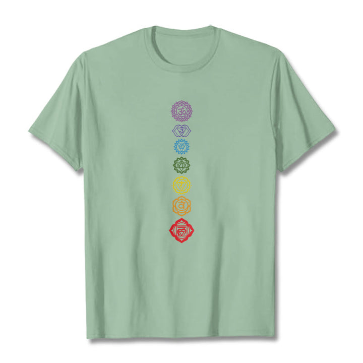 Buddha Stones Casual Colorful Circles Om Mani Padme Hum Pattern Tee T-Shirt - PaleGreen - 2XL - image 14