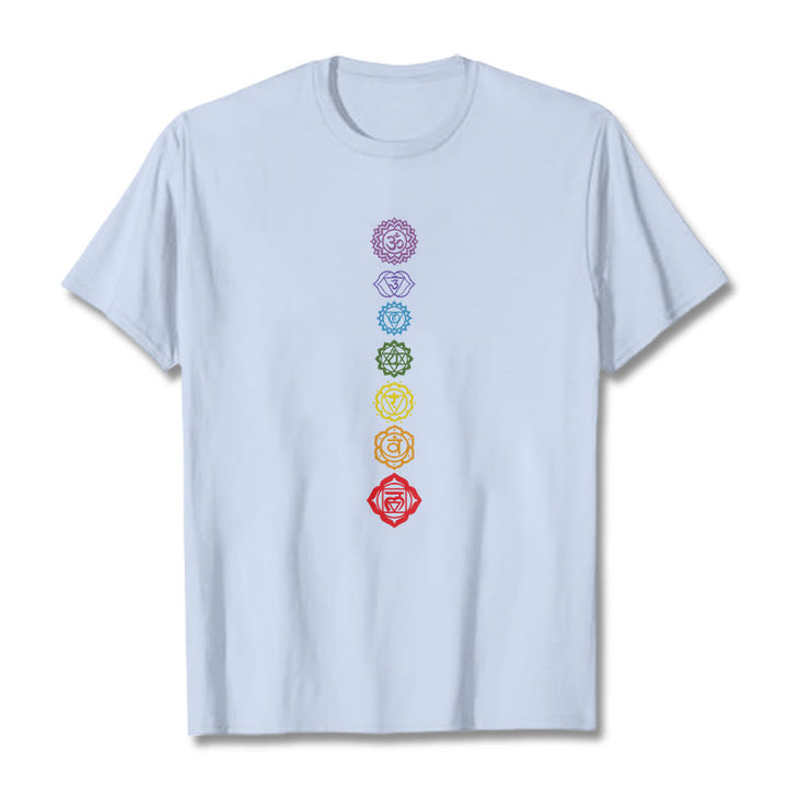 Buddha Stones Casual Colorful Circles Om Mani Padme Hum Pattern Tee T-Shirt - LightCyan - 2XL - image 18