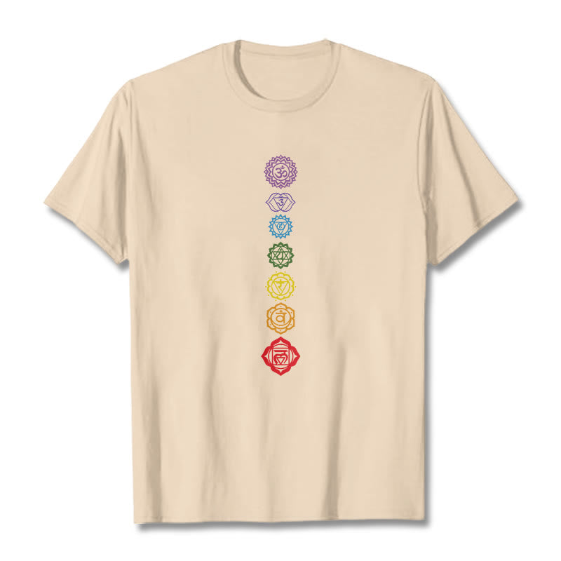 Buddha Stones Casual Colorful Circles Om Mani Padme Hum Pattern Tee T-Shirt - Bisque - 2XL - image 8