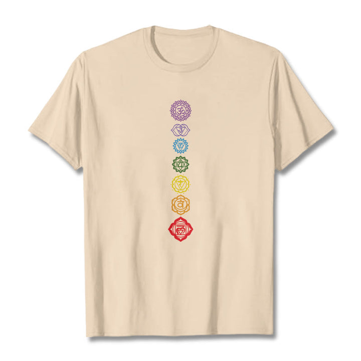 Buddha Stones Casual Colorful Circles Om Mani Padme Hum Pattern Tee T-Shirt - Bisque - 2XL - image 8
