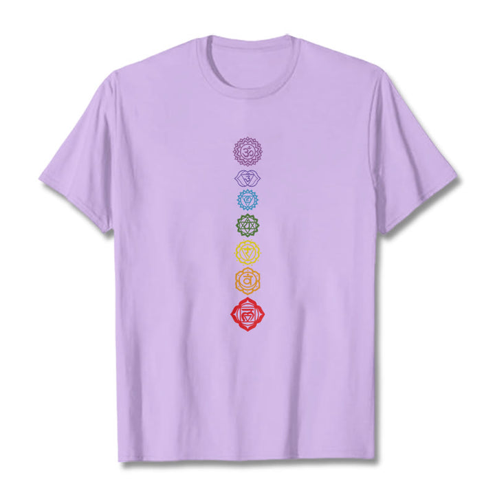 Buddha Stones Casual Colorful Circles Om Mani Padme Hum Pattern Tee T-Shirt - Plum - 2XL - image 16