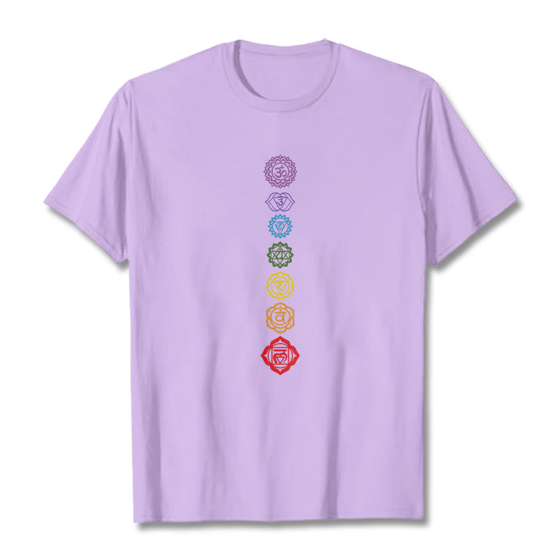 Buddha Stones Casual Colorful Circles Om Mani Padme Hum Pattern Tee T-Shirt - Plum - 2XL - image 16