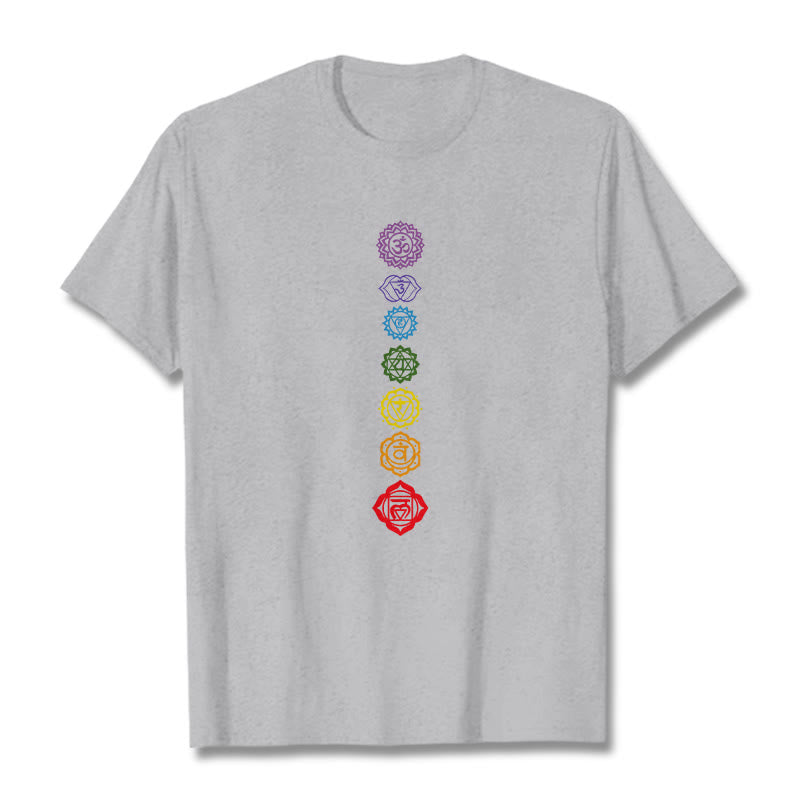 Buddha Stones Casual Colorful Circles Om Mani Padme Hum Pattern Tee T-Shirt - LightGrey - 2XL - image 19