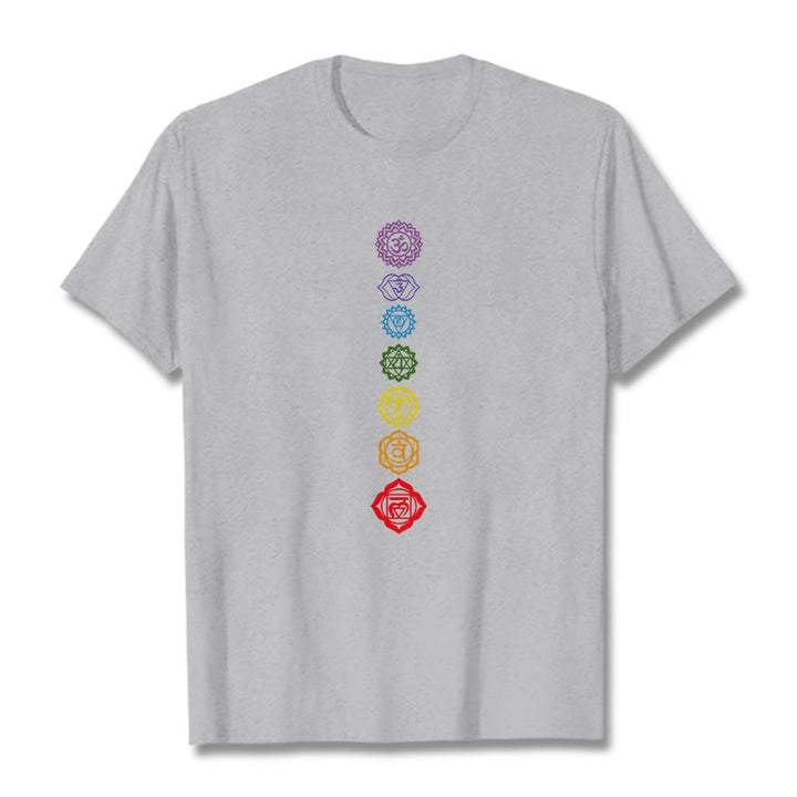 Buddha Stones Casual Colorful Circles Om Mani Padme Hum Pattern Tee T-Shirt - LightGrey - 2XL - image 19