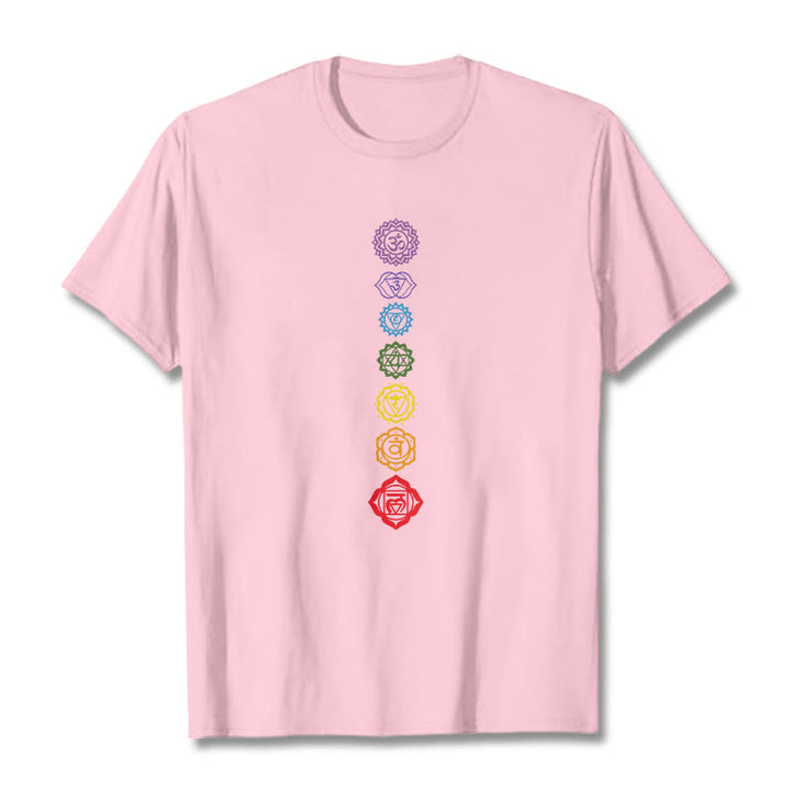 Buddha Stones Casual Colorful Circles Om Mani Padme Hum Pattern Tee T-Shirt - LightPink - 2XL - image 12