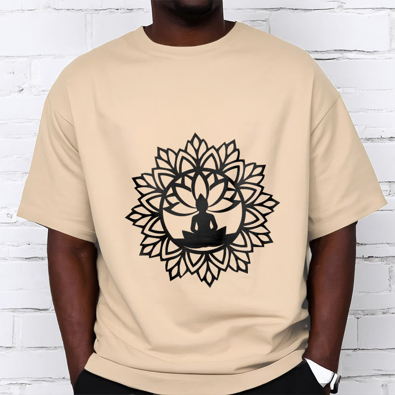 Buddha Stones Casual Mandala Seated Buddha Pattern Tee T-Shirt - image 11
