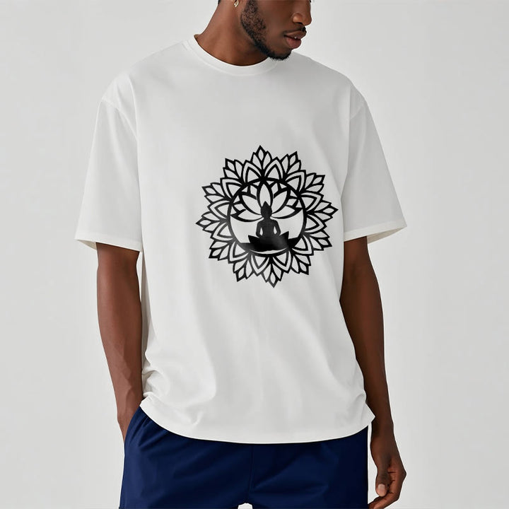 Buddha Stones Casual Mandala Seated Buddha Pattern Tee T-Shirt - image 8