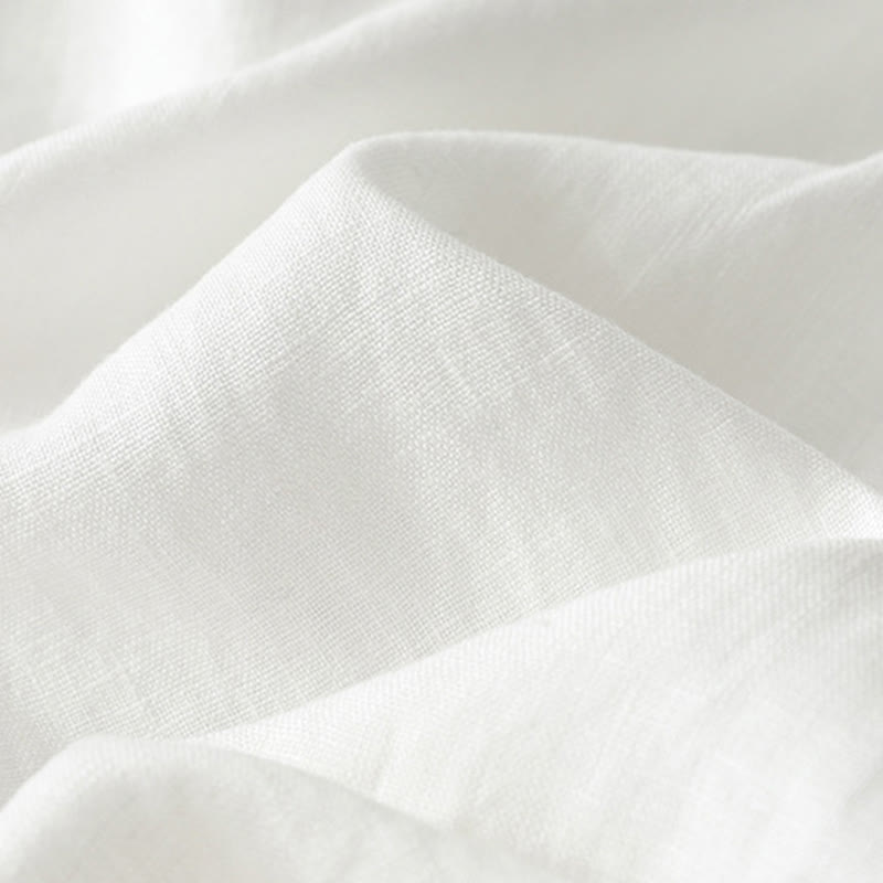 Buddha Stones Casual Retro Plain Women's Cotton Wide Leg Pants With Pockets Zipper - image 13