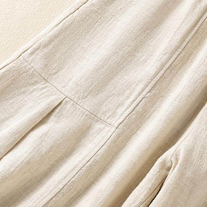 Buddha Stones Plain Simple Design High Waist Women's Cotton Linen Harem Pants With Pockets - image 6