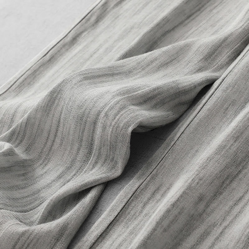 Buddha Stones Casual Tie-Dye Striped Design Drawstring Women's Cotton Wide Leg Pants With Pockets - image 3