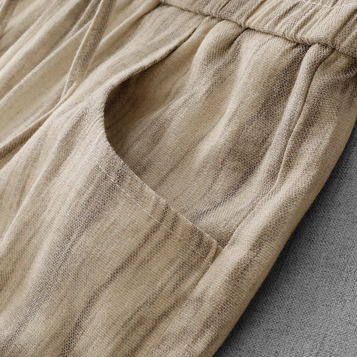 Buddha Stones Casual Tie-Dye Striped Design Drawstring Women's Cotton Wide Leg Pants With Pockets - image 11