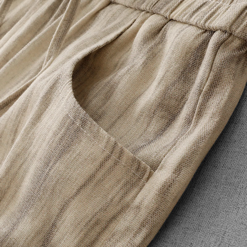 Buddha Stones Casual Tie-Dye Striped Design Drawstring Women's Cotton Wide Leg Pants With Pockets - image 11