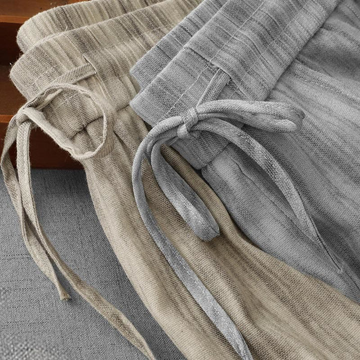 Buddha Stones Casual Tie-Dye Striped Design Drawstring Women's Cotton Wide Leg Pants With Pockets - image 18