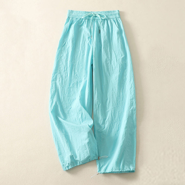 Buddha Stones Summer Vintage Plain Drawstring Cuffed Women's Pants With Pockets - Aqua - US8-10,UK/AU12-14,EU40-42 (2XL) - image 21