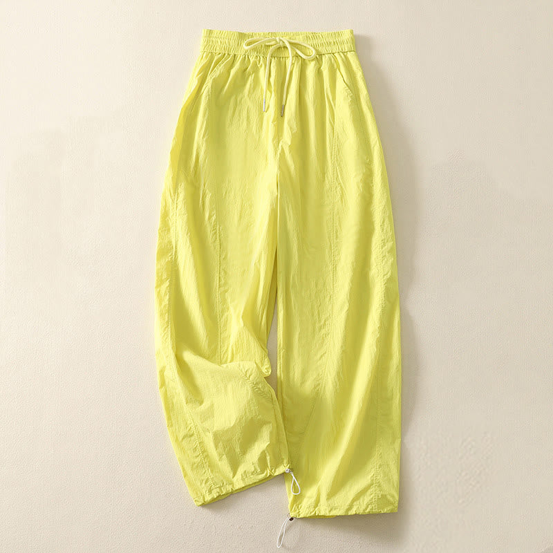 Buddha Stones Summer Vintage Plain Drawstring Cuffed Women's Pants With Pockets - GreenYellow - US8-10,UK/AU12-14,EU40-42 (2XL) - image 26