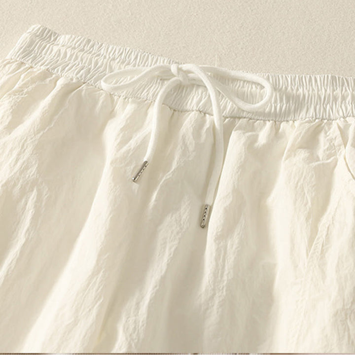 Buddha Stones Summer Vintage Plain Drawstring Cuffed Women's Pants With Pockets - image 9