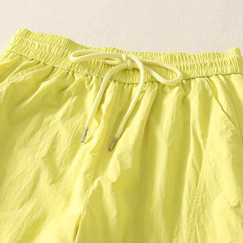 Buddha Stones Summer Vintage Plain Drawstring Cuffed Women's Pants With Pockets - image 29