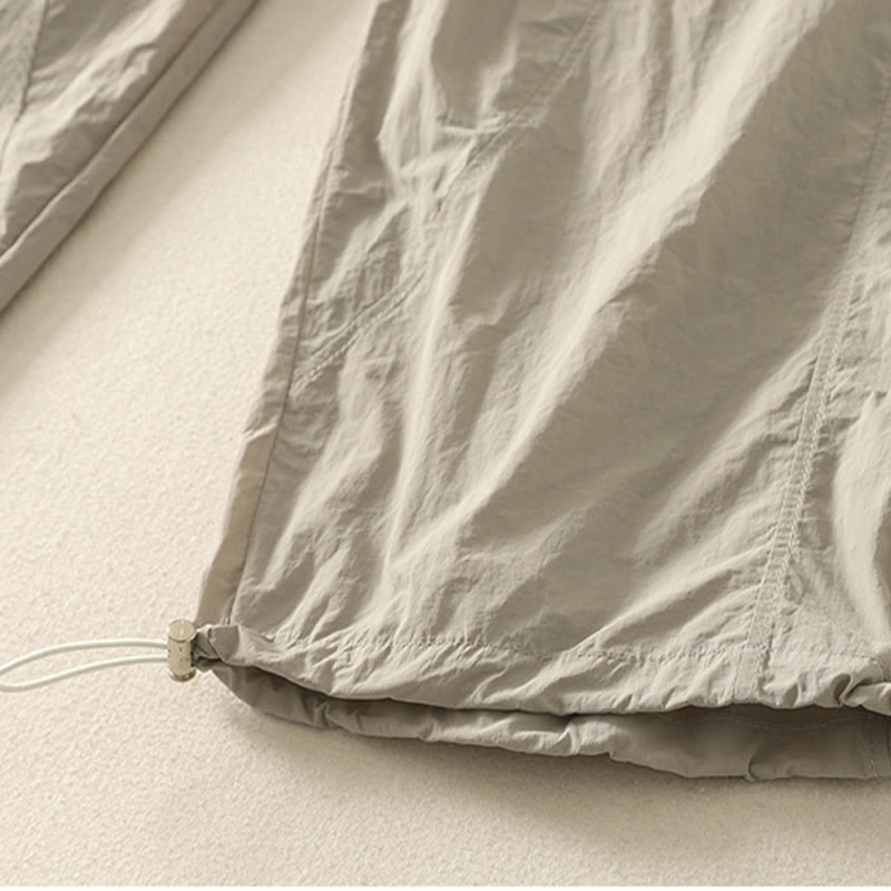 Buddha Stones Summer Vintage Plain Drawstring Cuffed Women's Pants With Pockets - image 4