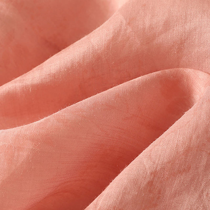 Buddha Stones Embroidery Frog-Button Mandarin Collar Cotton Women's Half Sleeves Shirt - image 19