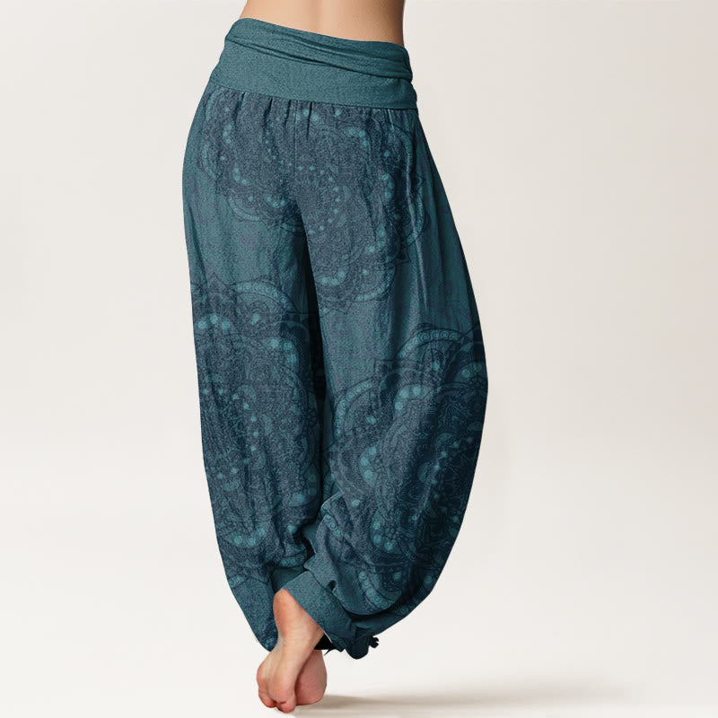 Buddha Stones Pure Cotton Mandalas Paisley Pattern Women's Elastic Waist Harem Pants - image 2