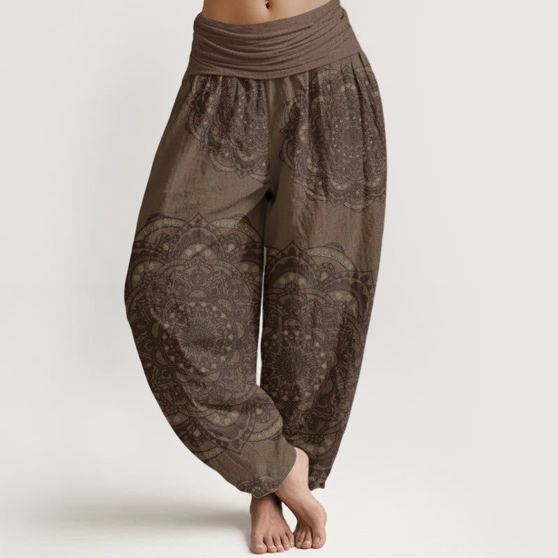 Buddha Stones Pure Cotton Mandalas Paisley Pattern Women's Elastic Waist Harem Pants - DarkGoldenrod - US22,UK/AU26,EU54 (6XL) - image 9