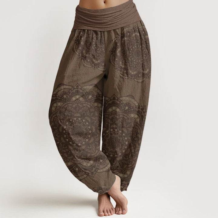 Buddha Stones Pure Cotton Mandalas Paisley Pattern Women's Elastic Waist Harem Pants - DarkGoldenrod - US22,UK/AU26,EU54 (6XL) - image 9