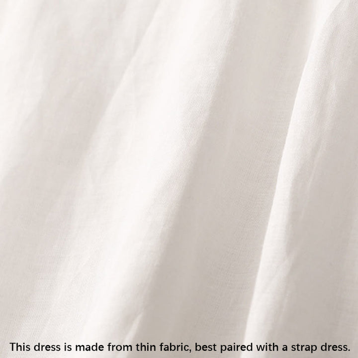 Buddha Stones Summer V-Neck Frog-Button Short Sleeve Cotton Linen Women's Midi Dress - image 18