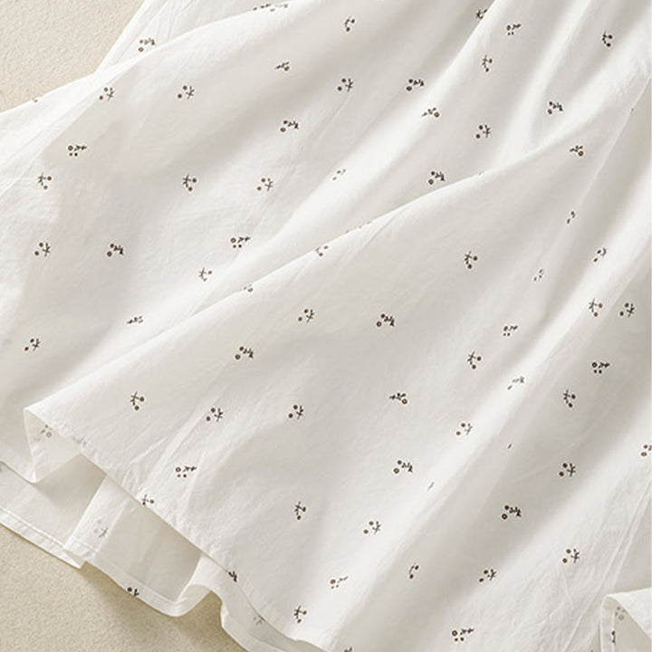 Buddha Stones Small Flowers Elastic Waist Cotton Women's Skirt With Pockets - image 19