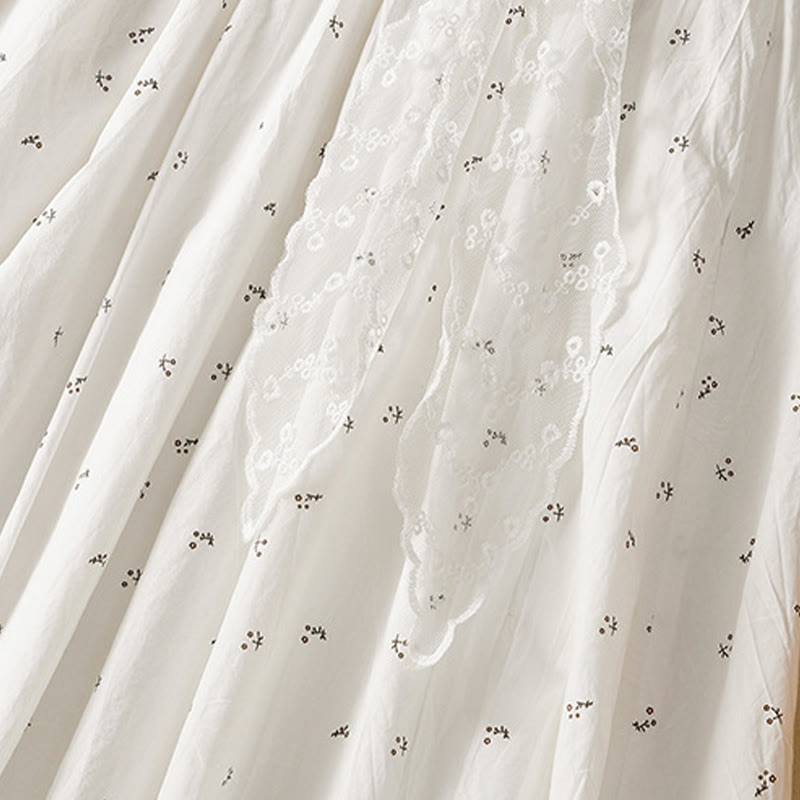 Buddha Stones Small Flowers Elastic Waist Cotton Women's Skirt With Pockets - image 18