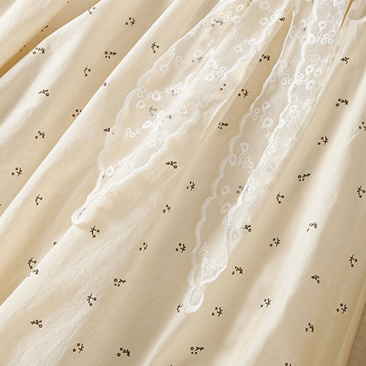 Buddha Stones Small Flowers Elastic Waist Cotton Women's Skirt With Pockets - image 9