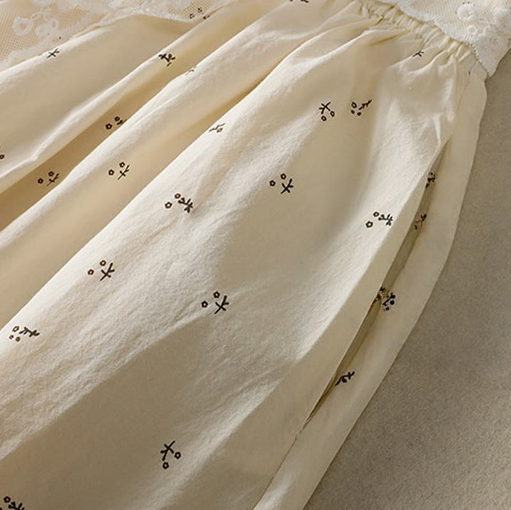 Buddha Stones Small Flowers Elastic Waist Cotton Women's Skirt With Pockets - image 4