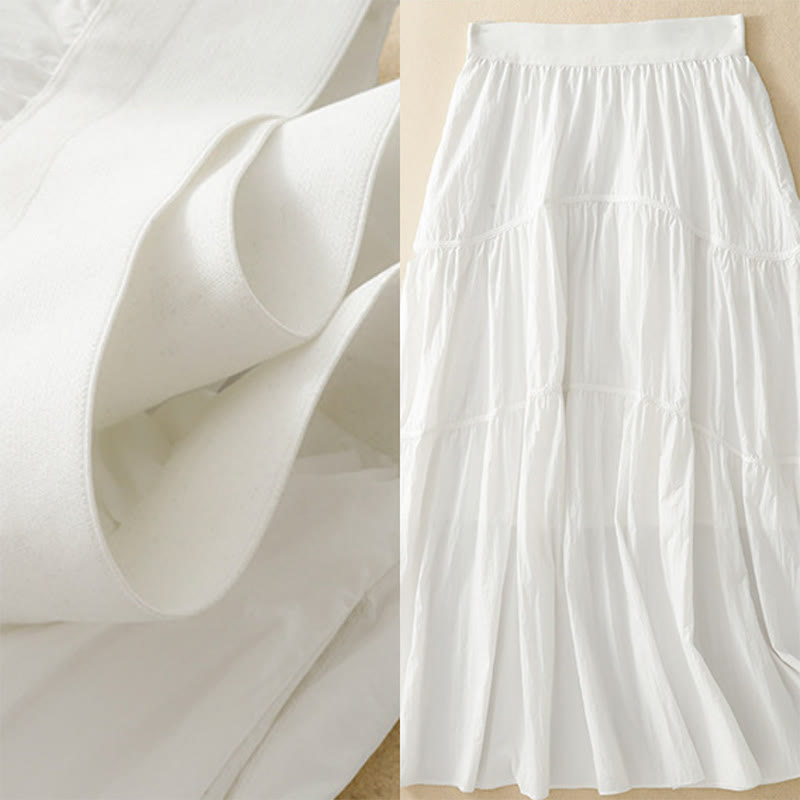 Buddha Stones Simple Lines Elastic Waist Women's Skirt With Pockets - image 9