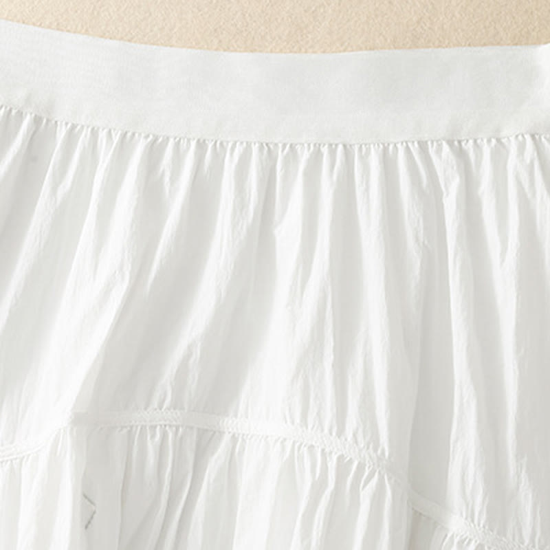 Buddha Stones Simple Lines Elastic Waist Women's Skirt With Pockets - image 4