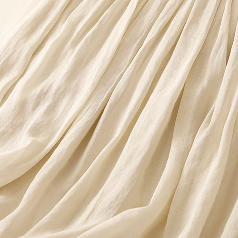 Buddha Stones Summer Solid Color Elastic Waist Drawstring Women's Skirt - image 25