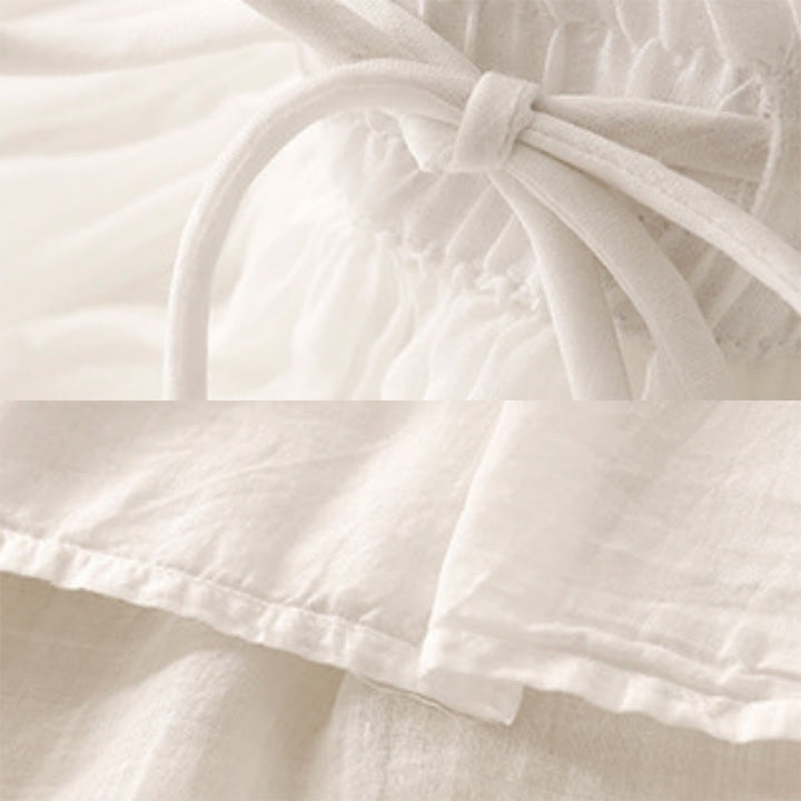 Buddha Stones Summer Solid Color Elastic Waist Drawstring Women's Skirt - image 3