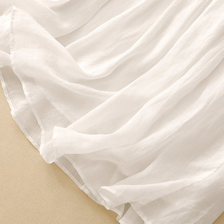 Buddha Stones Summer Solid Color Elastic Waist Drawstring Women's Skirt - image 4