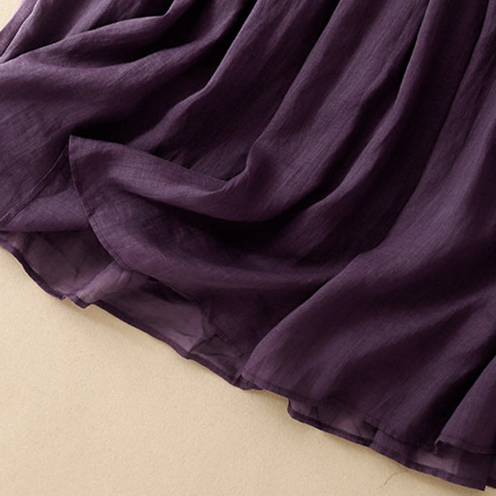 Buddha Stones Summer Solid Color Elastic Waist Drawstring Women's Skirt - image 11