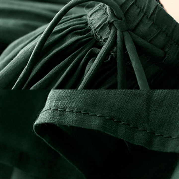 Buddha Stones Summer Solid Color Elastic Waist Drawstring Women's Skirt - image 7