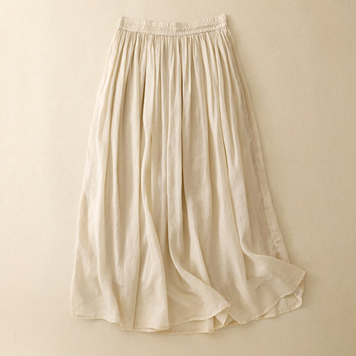 Buddha Stones Summer Solid Color Elastic Waist Drawstring Women's Skirt - image 21