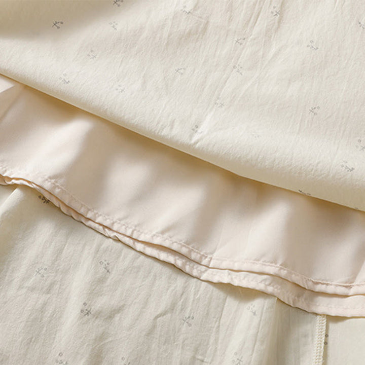 Buddha Stones Small Flowers Elastic Waist Cotton Women's Skirt With Pockets - image 7