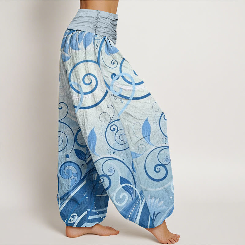 Buddha Stones Casual Vining Floral Pattern Women's Harem Pants - image 6