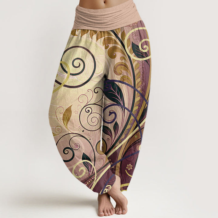Buddha Stones Casual Vining Floral Pattern Women's Harem Pants - BurlyWood - US22,UK/AU26,EU54 (6XL) - image 7