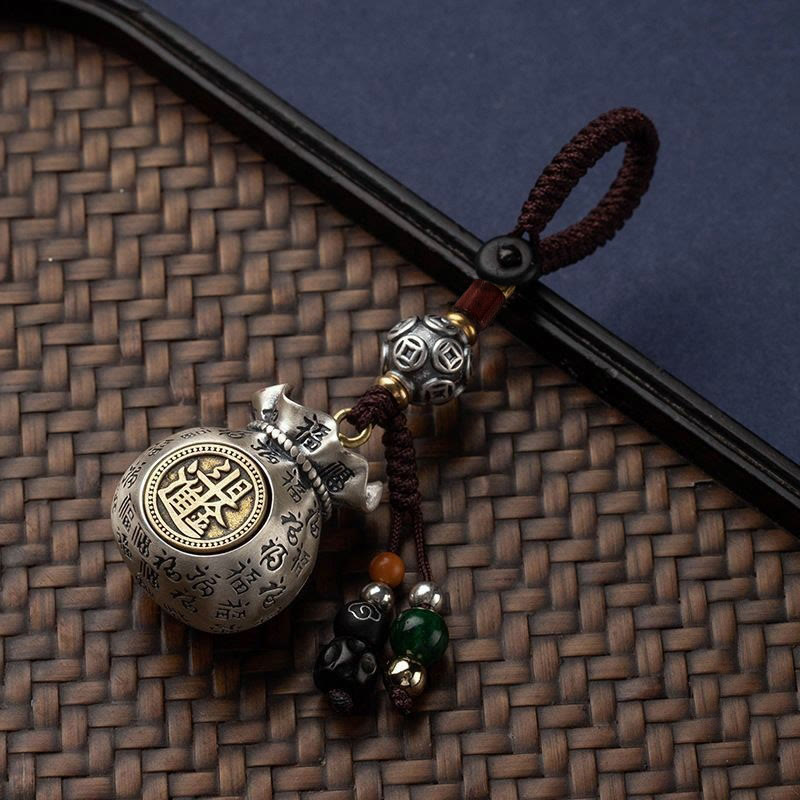 Buddha Stones Fu Character Money Bag Making Money Every Day Fortune Key Chain - Making Money Every Day with Charm - image 10