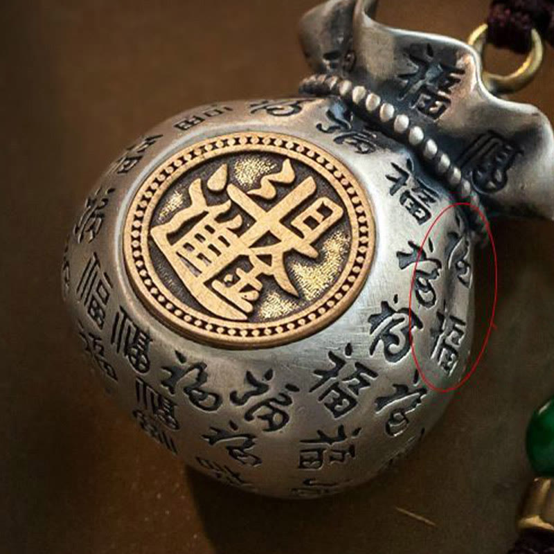 Buddha Stones Fu Character Money Bag Making Money Every Day Fortune Key Chain - image 15