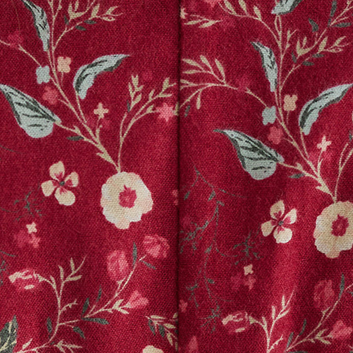 Buddha Stones Ethnic Printing Drawstring Long Sleeve Cotton Linen Midi Dress With Pockets - image 17