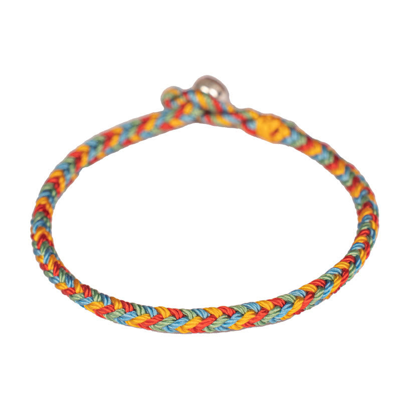 Buddha Stones 925 Sterling Silver Eight Thread Peace Knot Colorful Rope Luck Braided Bracelet - image 12